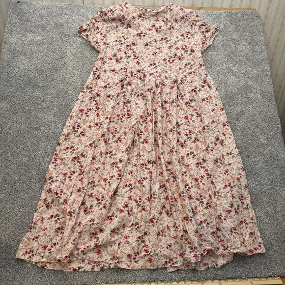 Vintage 90s Y2K Fashion Bug Maxi Dress 18 Romantic Floral Cottagecore Soft Girl - Picture 8 of 10